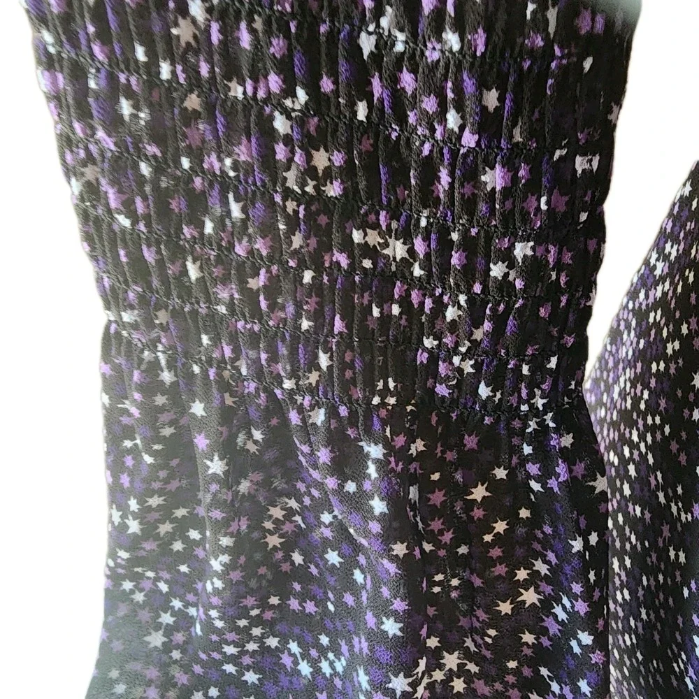 Michael Kors Blouse Top Womens Small Purple White Sheer Romantic Boho Girly Fall